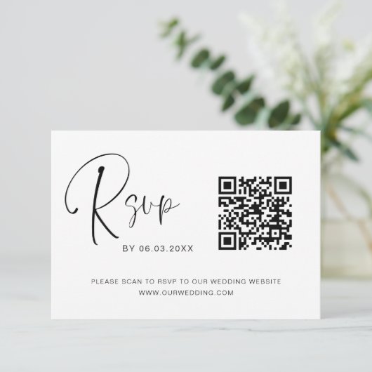QR-code RSVP bruiloft Website legant (Staand voorkant)