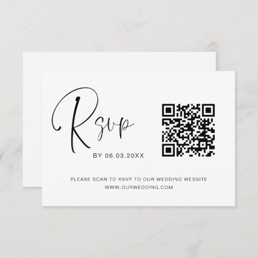 QR-code RSVP bruiloft Website legant (Voorkant / Achterkant)