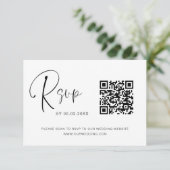 QR-code RSVP bruiloft Website legant Kaartje (Staand voorkant)