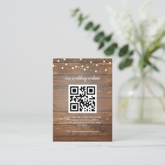 QR-code RSVP-bruiloft Website Visitekaartje (Staand voorkant)