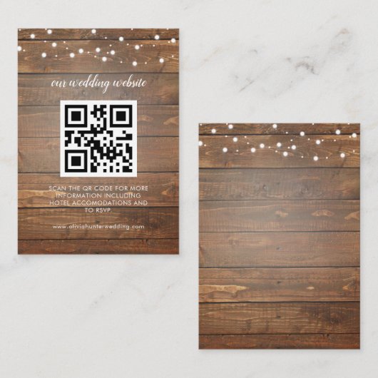 QR-code RSVP-bruiloft Website Visitekaartje (Voorkant / Achterkant)
