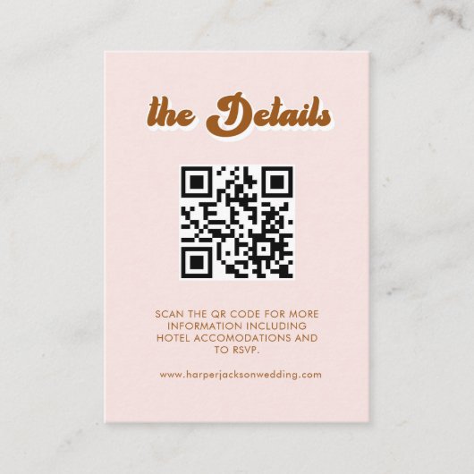 QR-code RSVP-bruiloft Website Visitekaartje (Voorkant)