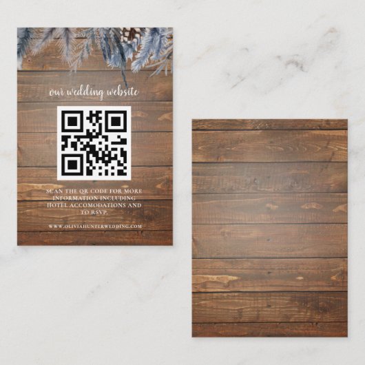 QR-code RSVP-bruiloft Website Visitekaartje (Voorkant / Achterkant)