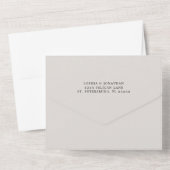 QR-code RSVP Calligrafie Elegant Eggshell Wedding All In One Uitnodiging (Achterkant)