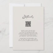 QR-code RSVP Calligrafie Elegant Eggshell Wedding Kaart (Achterkant)