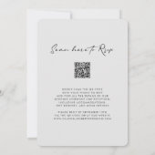 QR-code RSVP Chic Calligraphy Gray Wedding Kaart (Achterkant)