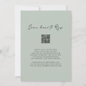 QR-code RSVP Chic Calligraphy Sage Wedding Kaart (Achterkant)