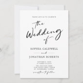 QR-code RSVP Chic Modern Calligraphy Wedding Kaart (Voorkant)