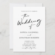 QR-code RSVP Chic Modern Calligraphy Wedding