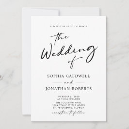 QR-code RSVP Chic Modern Calligraphy Wedding Kaart