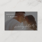 QR-code RSVP details foto moderne trouwwebsite Informatiekaartje (Voorkant)