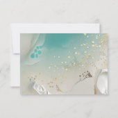 QR Code RSVP | Ethereal Shoreline Teal Ocean Save The Date (Achterkant)