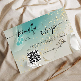 QR Code RSVP | Ethereal Shoreline Teal Ocean Save The Date