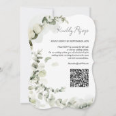 QR-code RSVP Eucalyptus bruiloft Kaart (Achterkant)