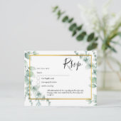 QR CODE RSVP Eucalyptus Leaves Greenery Wedding Briefkaart (Staand voorkant)