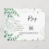 QR CODE RSVP Eucalyptus Leaves Greenery Wedding Po Briefkaart (Voorkant / Achterkant)