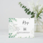 QR CODE RSVP Eucalyptus Leaves Greenery Wedding Po Briefkaart (Staand voorkant)