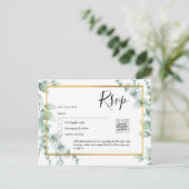 QR CODE RSVP Eucalyptus Leaves Greenery Wedding Po Briefkaart (Staand voorkant)