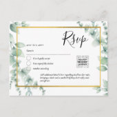 QR CODE RSVP Eucalyptus Leaves Greenery Wedding Po Briefkaart (Voorkant)
