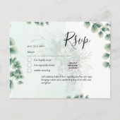 QR CODE RSVP Eucalyptus Leaves Greenery Wedding Po Briefkaart (Voorkant)