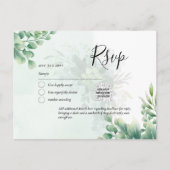 QR CODE RSVP Eucalyptus Leaves Greenery Wedding Po Briefkaart (Voorkant)