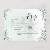 QR CODE RSVP Eucalyptus Leaves Greenery Wedding Po Briefkaart (Voorkant)