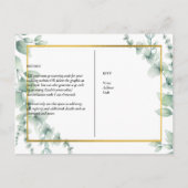 QR CODE RSVP Eucalyptus Leaves Greenery Wedding Po Briefkaart (Achterkant)