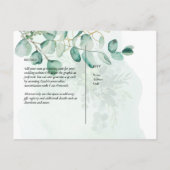 QR CODE RSVP Eucalyptus Leaves Greenery Wedding Po Briefkaart (Achterkant)