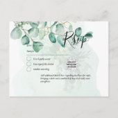 QR CODE RSVP Eucalyptus Leaves Greenery Wedding Po Briefkaart (Voorkant)