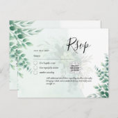 QR CODE RSVP Eucalyptus Leaves Greenery Wedding Po Briefkaart (Voorkant / Achterkant)