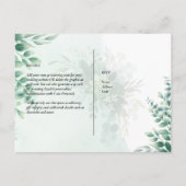 QR CODE RSVP Eucalyptus Leaves Greenery Wedding Po Briefkaart (Achterkant)