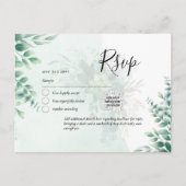 QR CODE RSVP Eucalyptus Leaves Greenery Wedding Po Briefkaart (Voorkant)