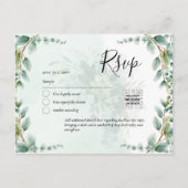 QR CODE RSVP Eucalyptusbladeren Groene Huwelijks U Briefkaart (Voorkant)