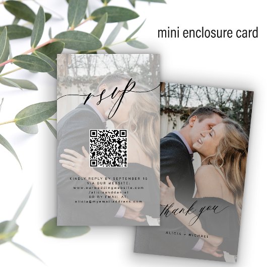 QR-code RSVP foto trouwwebsite elegant Informatiekaartje