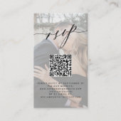 QR-code RSVP foto trouwwebsite elegant Informatiekaartje (Voorkant)