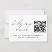 QR-code RSVP-fotowebsite met minimalistische bruil RSVP Kaartje (Voorkant)