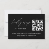 QR-code RSVP-fotowebsite met minimalistische bruil RSVP Kaartje (Voorkant)