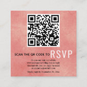 QR-code RSVP gekleurde koraalroze bruiloft Enclosu Informatiekaartje (Voorkant)