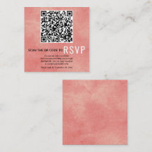 QR-code RSVP gekleurde koraalroze bruiloft Enclosu