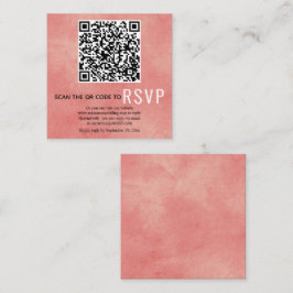 QR-code RSVP gekleurde koraalroze bruiloft Enclosu Informatiekaartje