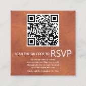 QR-code RSVP gekleurde terracotta bruiloft Informatiekaartje (Voorkant)
