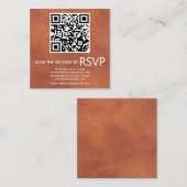 QR-code RSVP gekleurde terracotta bruiloft Informatiekaartje (Voorkant / Achterkant)
