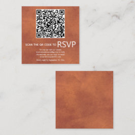 QR-code RSVP gekleurde terracotta bruiloft Informatiekaartje