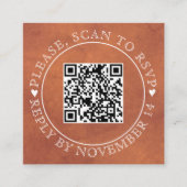 QR-code RSVP gekleurde terracotta herfst bruiloft Informatiekaartje (Voorkant)