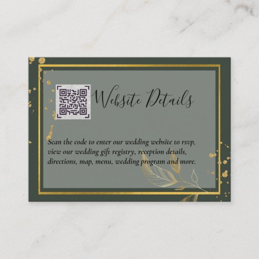 QR CODE RSVP GIFTS DETAILS Website bruiloft Informatiekaartje (Voorkant)