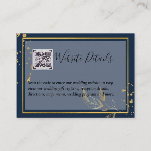 QR CODE RSVP GIFTS DETAILS Website bruiloft Informatiekaartje (Voorkant)