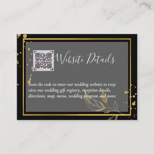 QR CODE RSVP GIFTS DETAILS Website bruiloft Informatiekaartje (Voorkant)