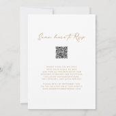 QR-code RSVP Gold op White Monogram Wreath Weddens Kaart (Achterkant)