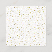 QR-code RSVP gouden grens en confetti Informatiekaartje (Achterkant)