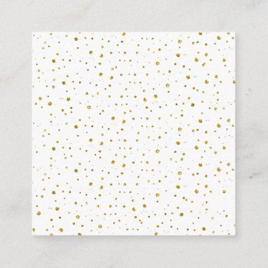 QR-code RSVP gouden grens en confetti Informatiekaartje (Achterkant)